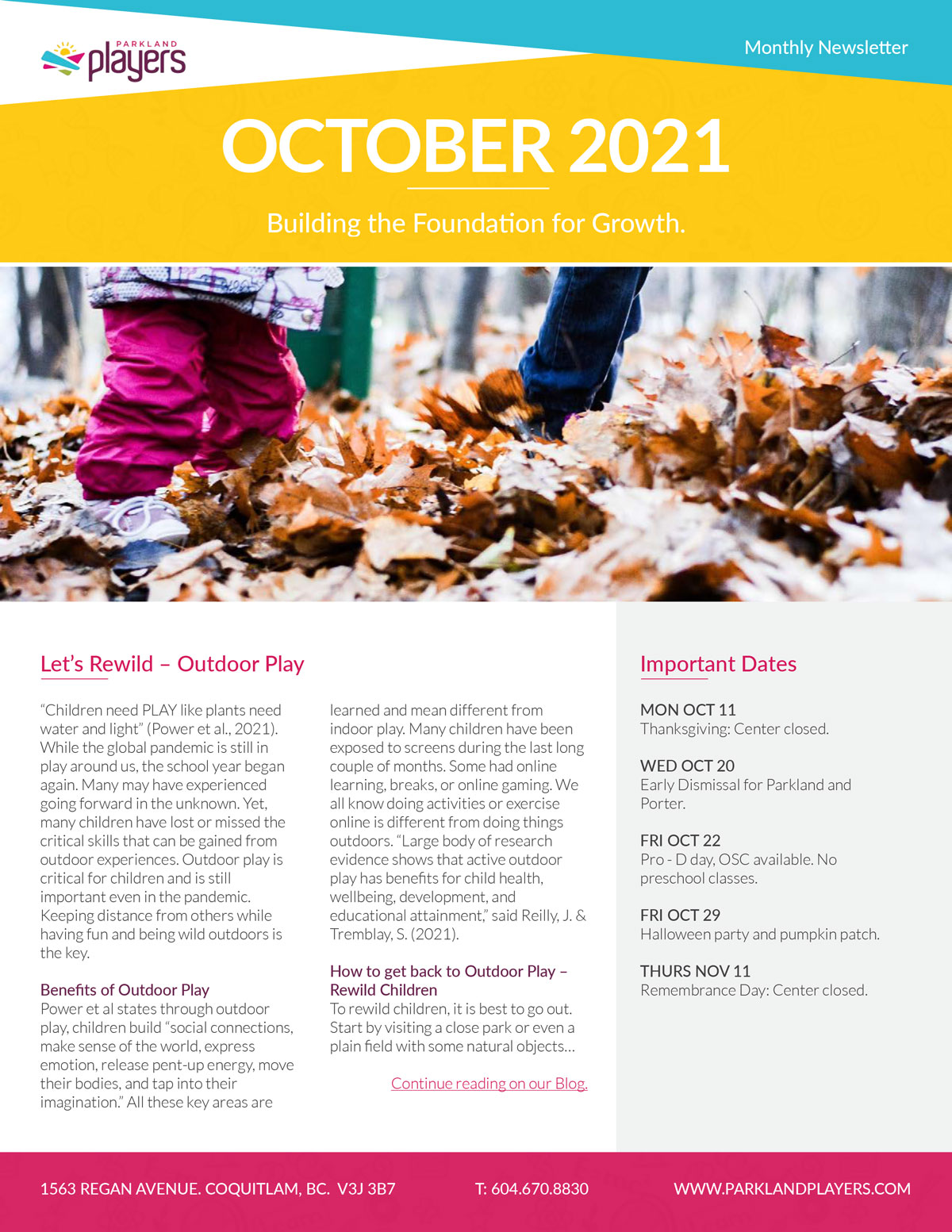 ParklandPlayers.Newsletter.October2021-1