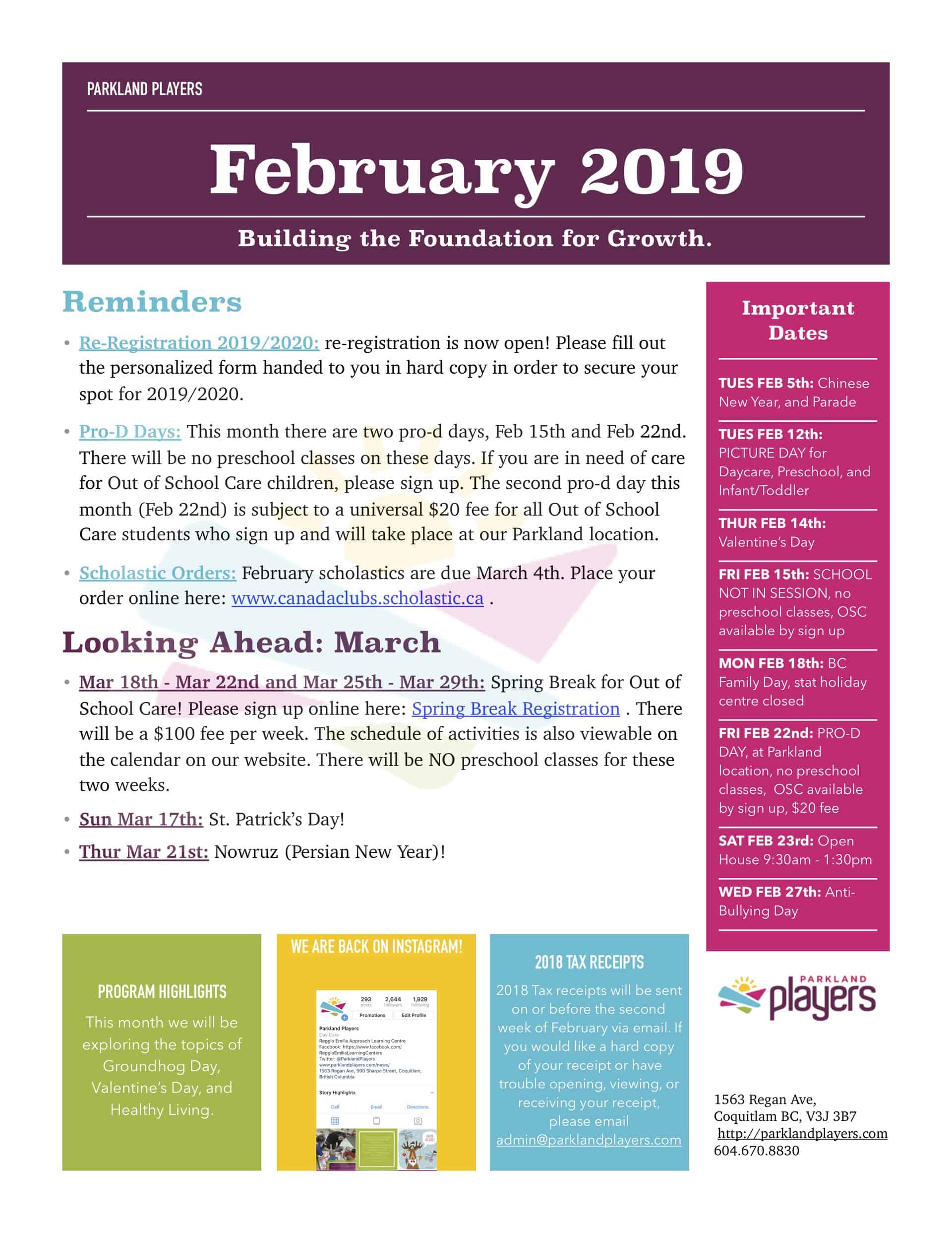 February 2019 Newsletter