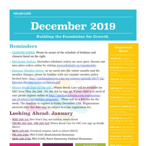 December 2019 Newsletter